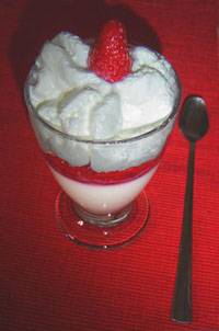 Dessert rouge et blanc au sukrin et à l'agar-agar